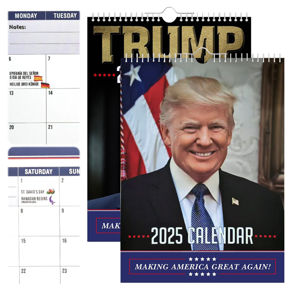 

Trump Calendar 2025 Funny Wall Calendar Hanging Monthly Calendar Note Pads for Home Office