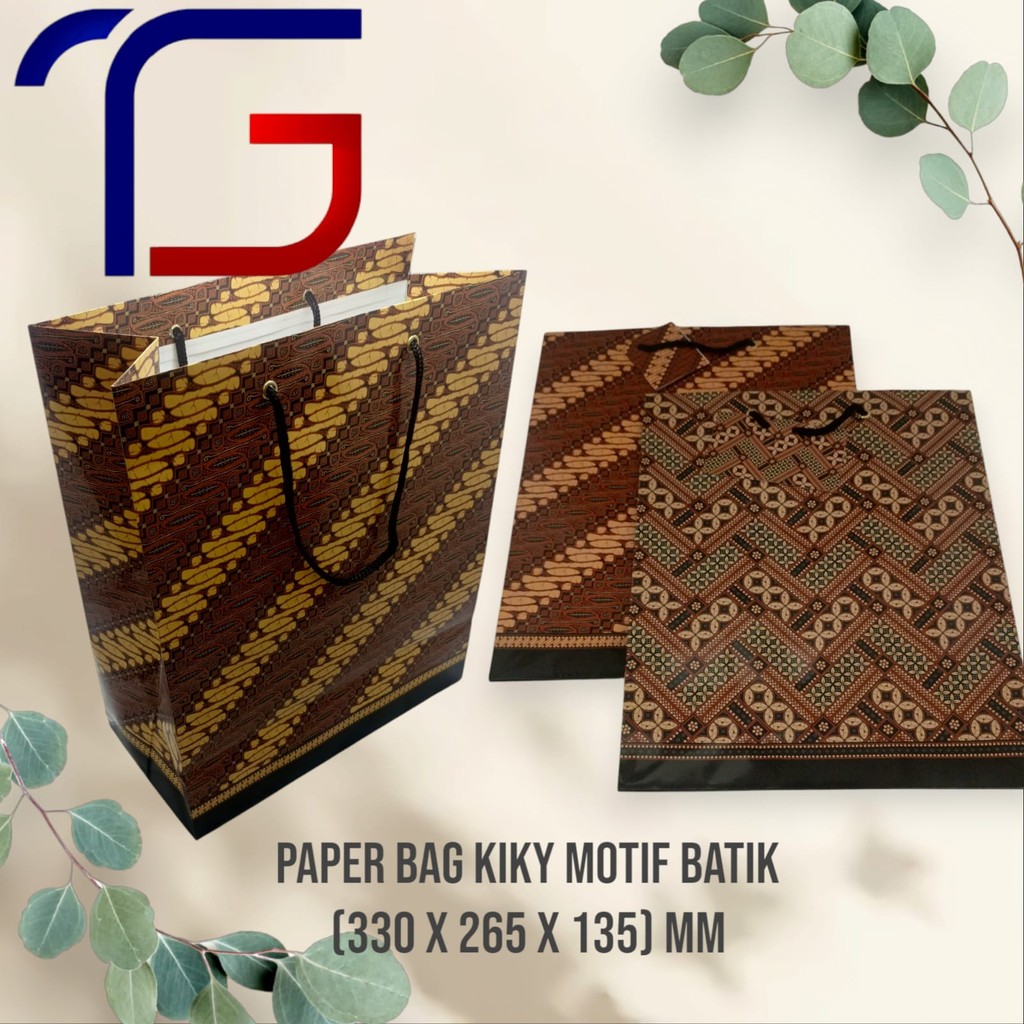 

Goodie Bag / Paper Bag /Tas Tali KIKY Motif Batik Glossy Bahan Tebal