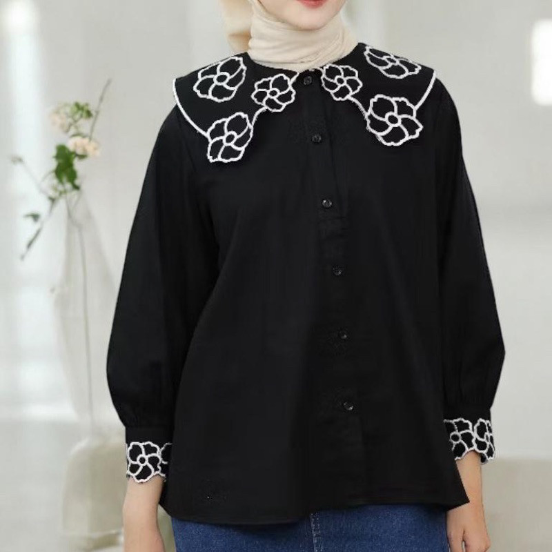 BHO - ZFS BLOUSE GADIKA SAILOR MOON PREMIUM MOTIF KERAH / CEYYA LINEN SHIRT / baju terbuat dari baha