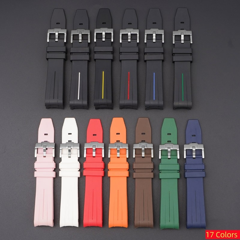 Rubber curved 20mm Watch Strap Men Women Waterproof  WatchBand for Swatch x Omega MoonSwatch Mercury