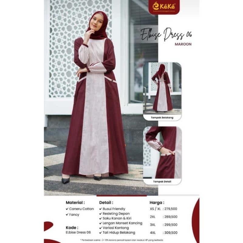 KEKE GAMIS DEWASA ELBISE 06 MAROON