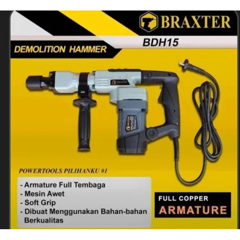 DEMOLITION HAMMER BRAXTER BT15J JACK HAMMER MESIN BOBOK DINDING