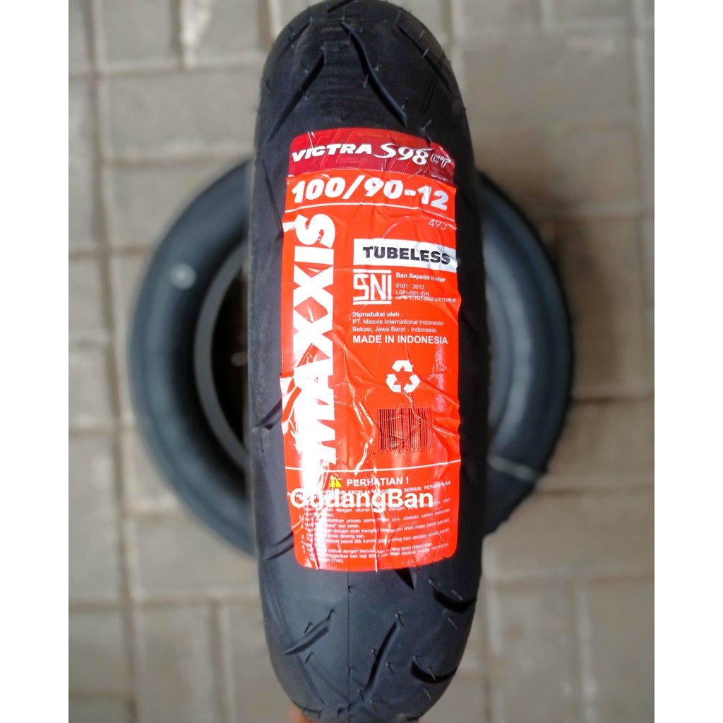 ( CT - RING 12 ) VICTRA CT  100 / 90 - 12 MAXXIS S98 BAN MOTOR SCOOPY DONATTUBELESS FREE PENTIL