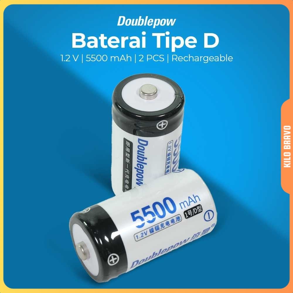Doublepow Baterai Rechargeable D Ni-CD 1.2V 5500mAh 2 PCS