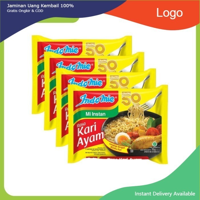 

LBJ Paket Bundling Indomie Mie Instant Kari Ayam Pcs Isi 4