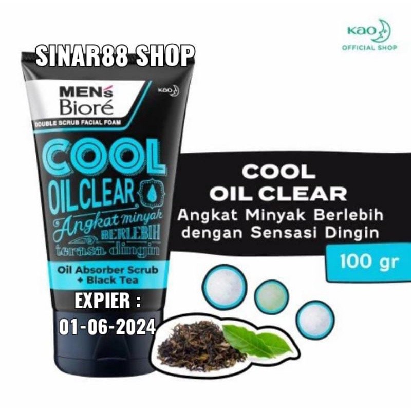 BIORE MENS FACIAL FOAM 100gr - COOL OIL CLEAR