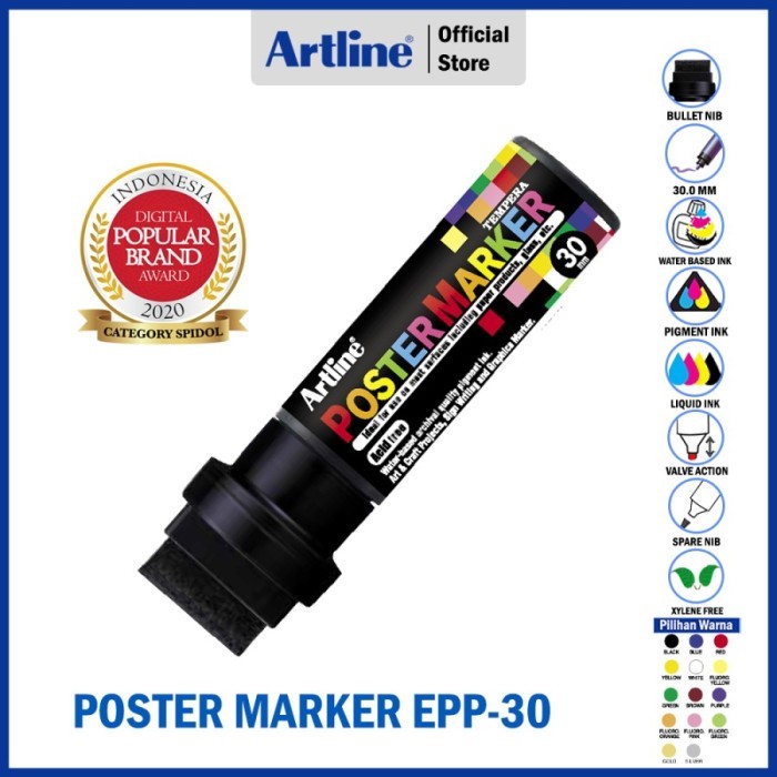 

[New Arrival] SPIDOL ARTLINE POSTER MARKER 30MM EPP-30 - Brown