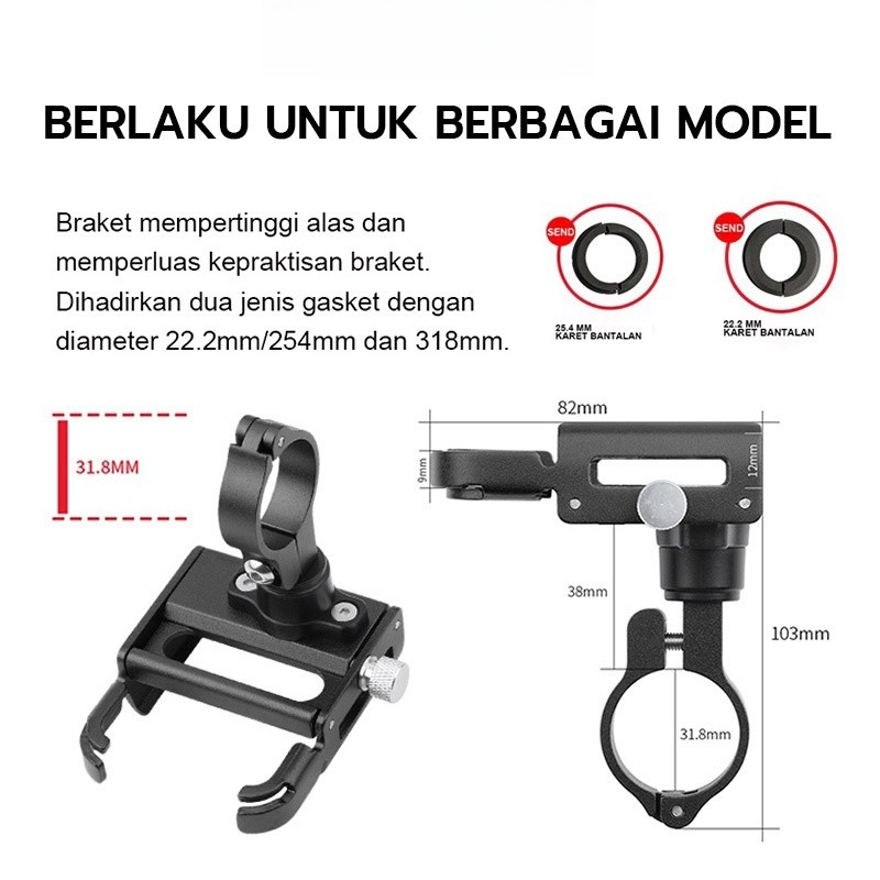 Daz Paket Breket Holder + GUB P30 P10 Gub P30 Holder Motobar Original Alumunium Alloy Holder Hp