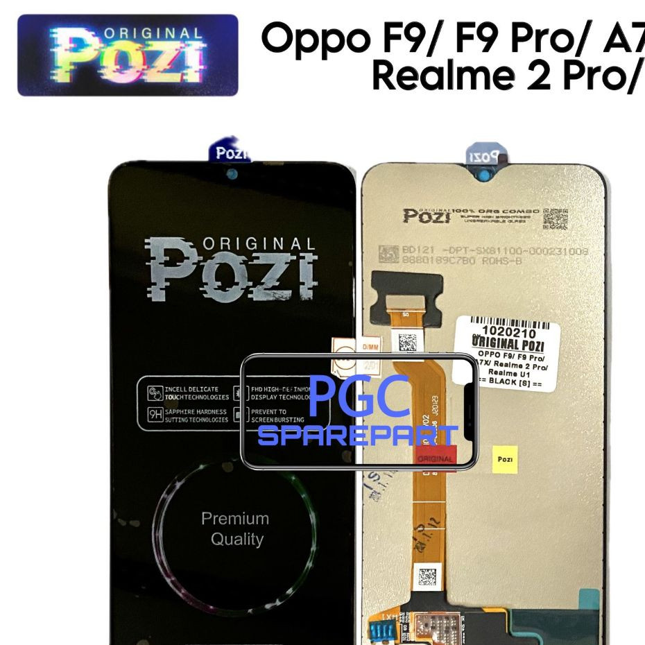 ORIGINAL POZI - LCD Touchscreen Fullset Oppo F9 / F9 Pro / A7X / Realme 2 Pro / U1 / CPH1823 / CPH18