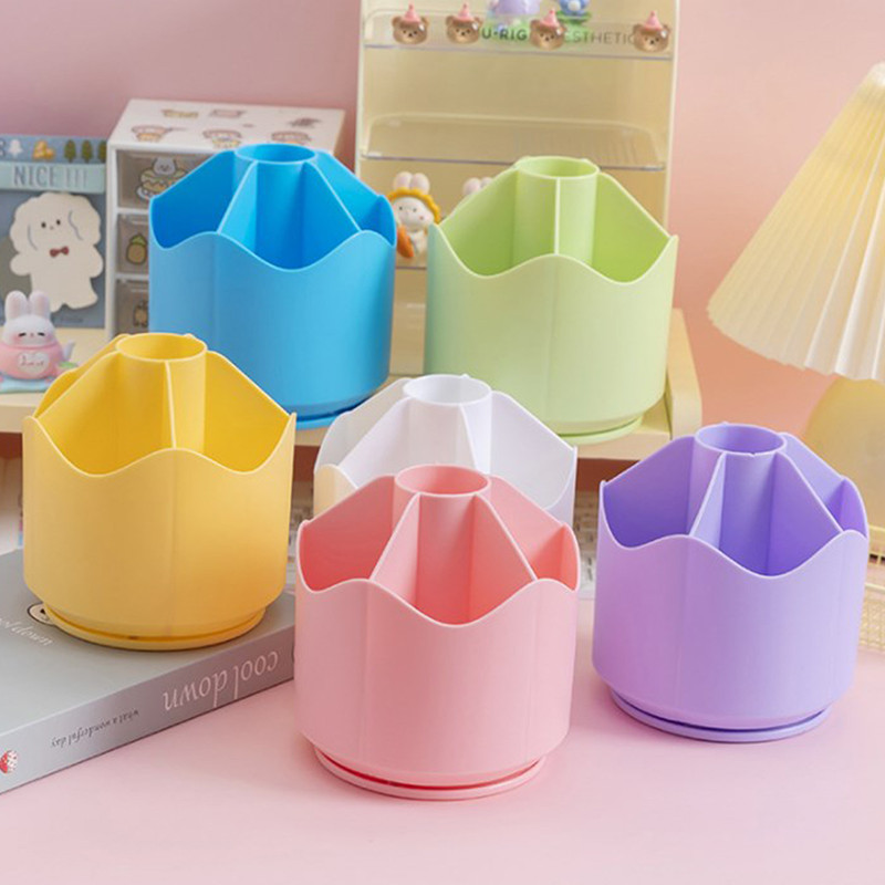 

Large Capacity Pen Holder Rotating Stationery Organizer Pencil Pen Pot Desktop Organizer Pencil Cup Pot for Home Office Supplies