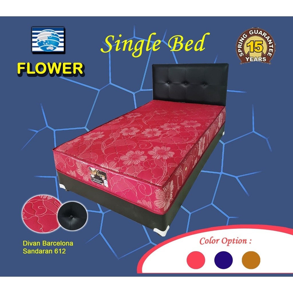 Manado SET Springbed merk BIGLAND Single Bed menyatu KASUR DIVAN SANDARAN