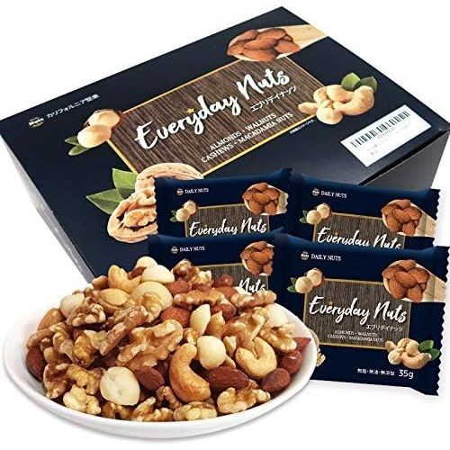 

Mixed Nuts, 4 Types: Raw Walnuts 33%, Almonds 38%, Cashews 18%, Raw Macadamia Nuts 11%, Unsalted, No Additives, Oil Free, 2.4 lb (1.05 kg)