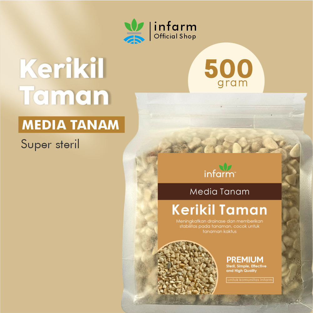INFARM - Batu Kerikil 500 gr Media Tanam Batu Kerikil Hias Putih Media Tanam Tanaman Hias Kaktus Suk