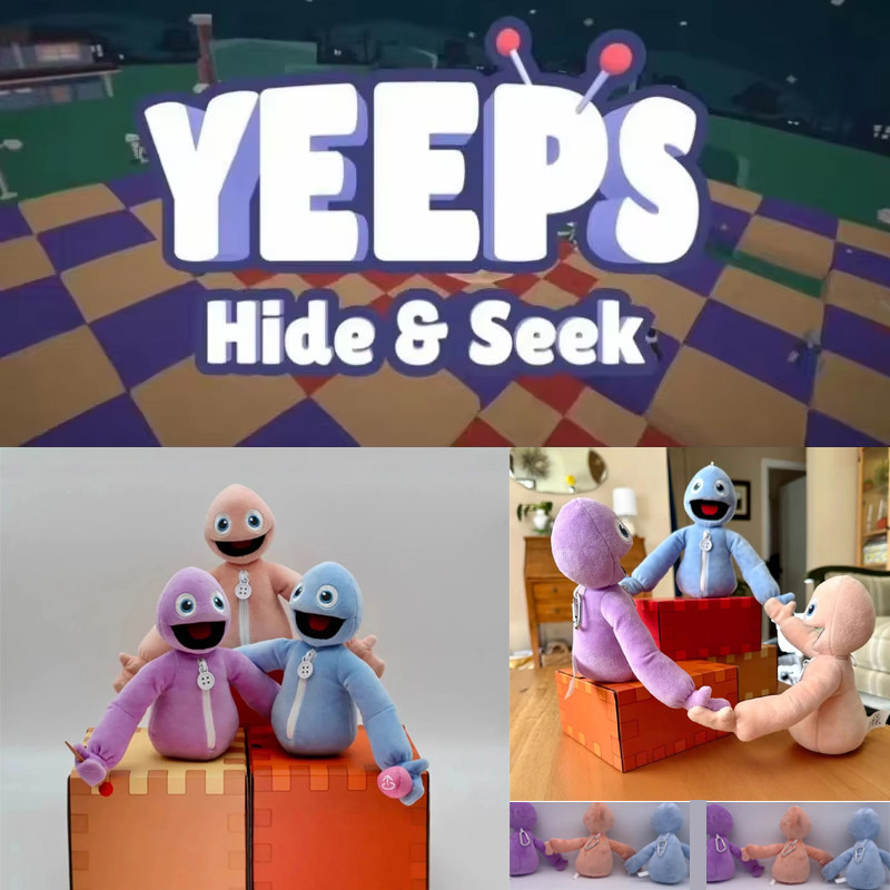 

22cm Yeeps VR Hide And Seek Plush Dolls Plushies Cute Stuffed Statue Doll Collection Room Decoration Toy Christmas Gifts for Kid