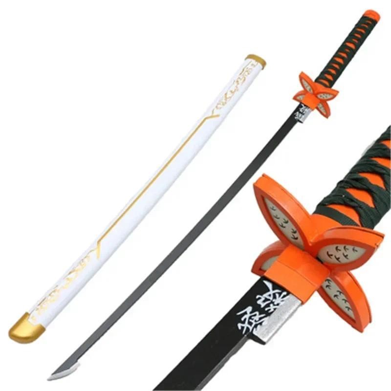 Role Play Demon Slayer White Half Kochou Shinobu 41inch Sword Katana Cosplay Satoman Tanjiro Wood 10