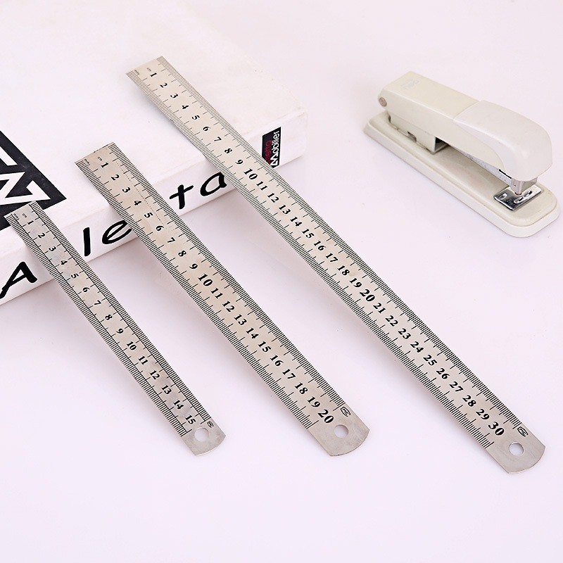 

Metal Ruler Stainless Steel Straight Ruler 15/20/30cm Student Rulers Precision Double Sided Measuring Tool for Woodworking Draw