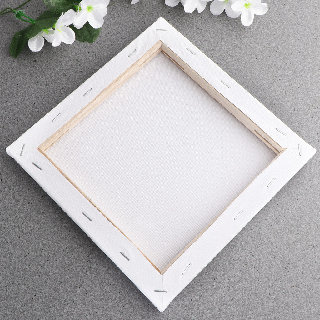 

20 Pcs Cotton Wood Square Shaped Oil Painting Canvas Stretched Artist Canvas Solid Wood Frame Blank Art Supplies