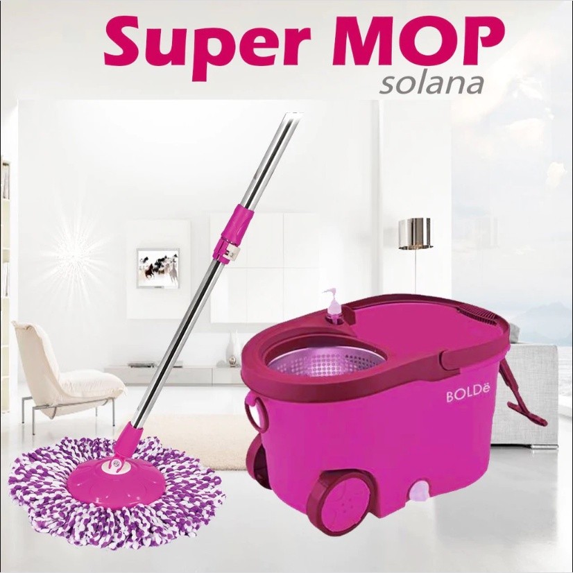 Alat Pel Super MOP BOLDe Solana Stainless Roda Asli Super Mop