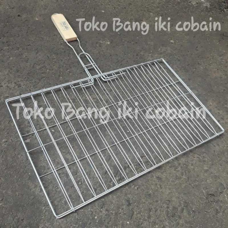Panggangan Sate Stainless Bakaran Sate Penjepit Sate BBQ Ukuran Jumbo
