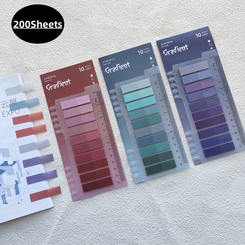 

200 Sheets Transparent Sticky Notes Self-Adhesive for Books - Reading Annotation Notepad Bookmarks Memo Pad Index Tabs