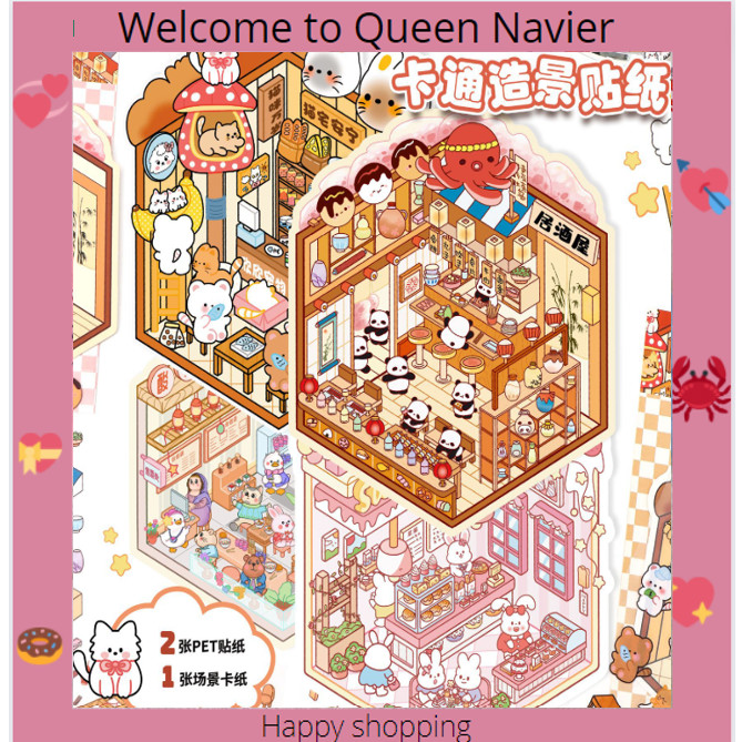

QN - Stiker visual 3D sanrio mini world Sticker premium Edukasi