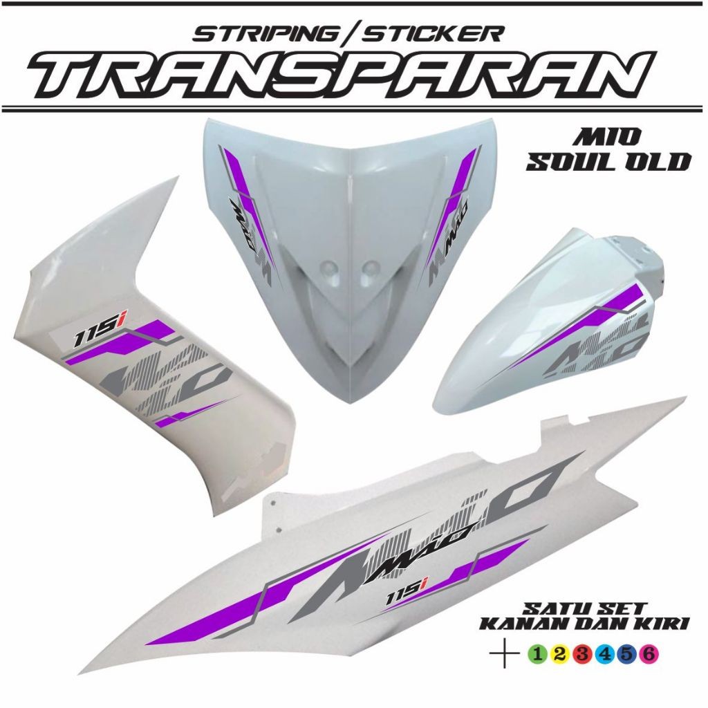 TRANSFARAN STIKER STRIPING TRANSPARAN MIO SOUL KARBU - Striping Motor MIO SOUL KARBU Transparan TERB