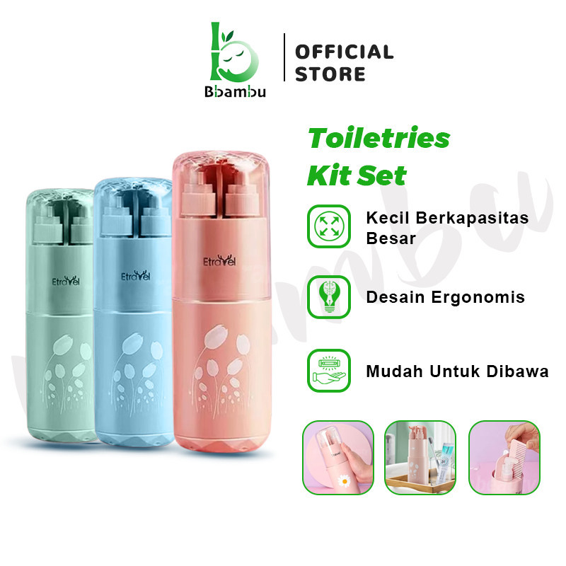5in1/8in1 Toiletries Kit Botol Travel Portable Tempat Perlengkapan Mandi Travel Toiletries Kit Set