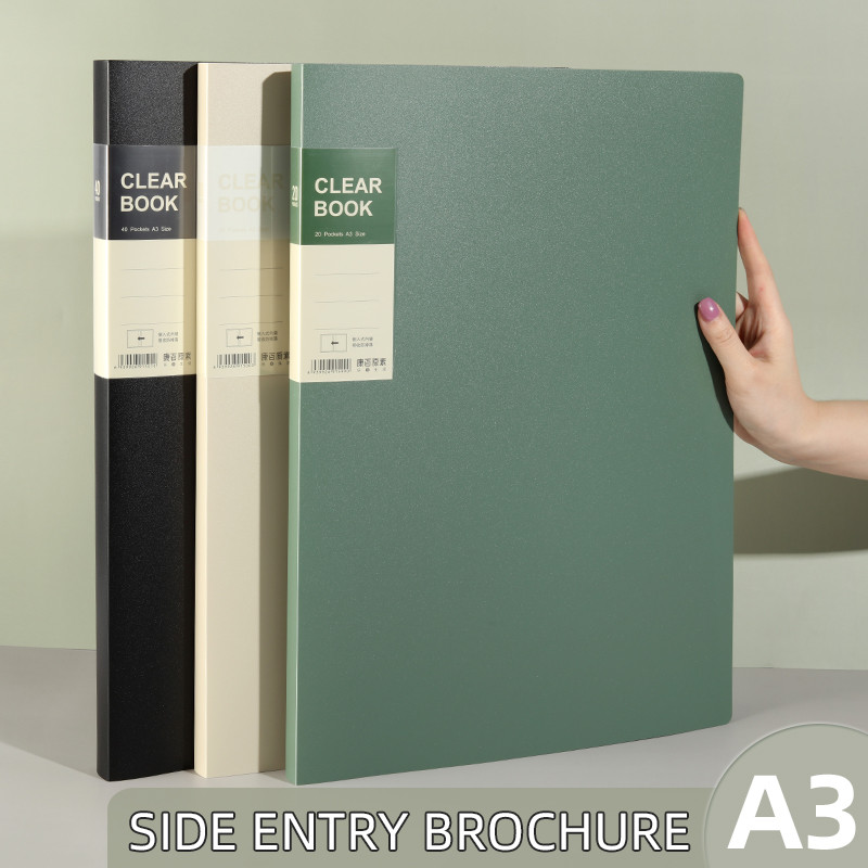 

A3 Side-Entry Art Portfolio for Students - Painting Folder, Poster, Sketch Paper, ert Pockets, Certificate Holder 20-60Pages