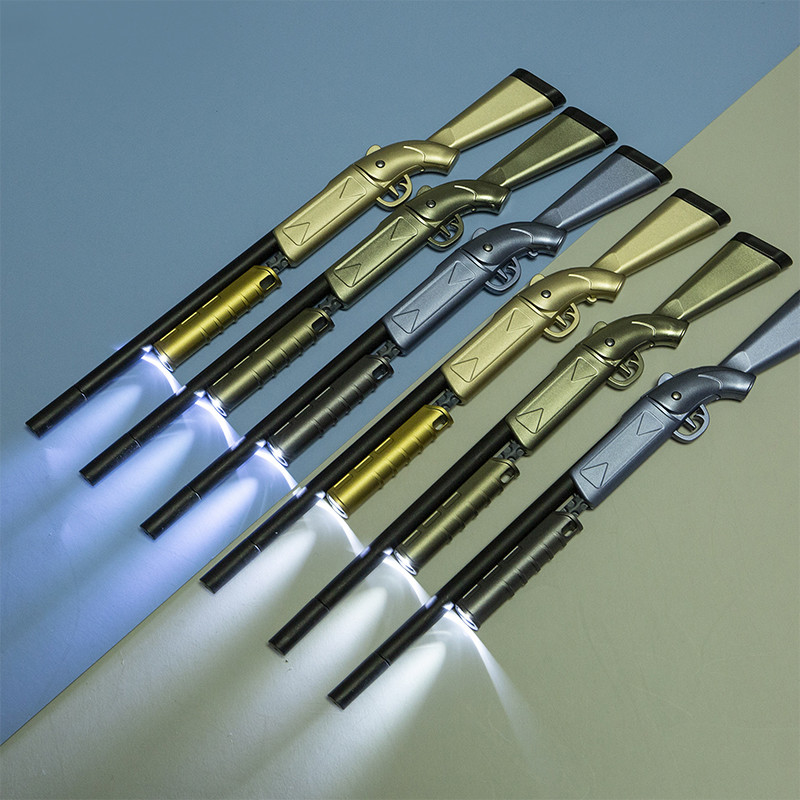 

Creative Shotgun Gun Shape Gel Pens Led Light Glowing Gel Pen Funny Stationery For School Office Writing Birthday Boys Gifts