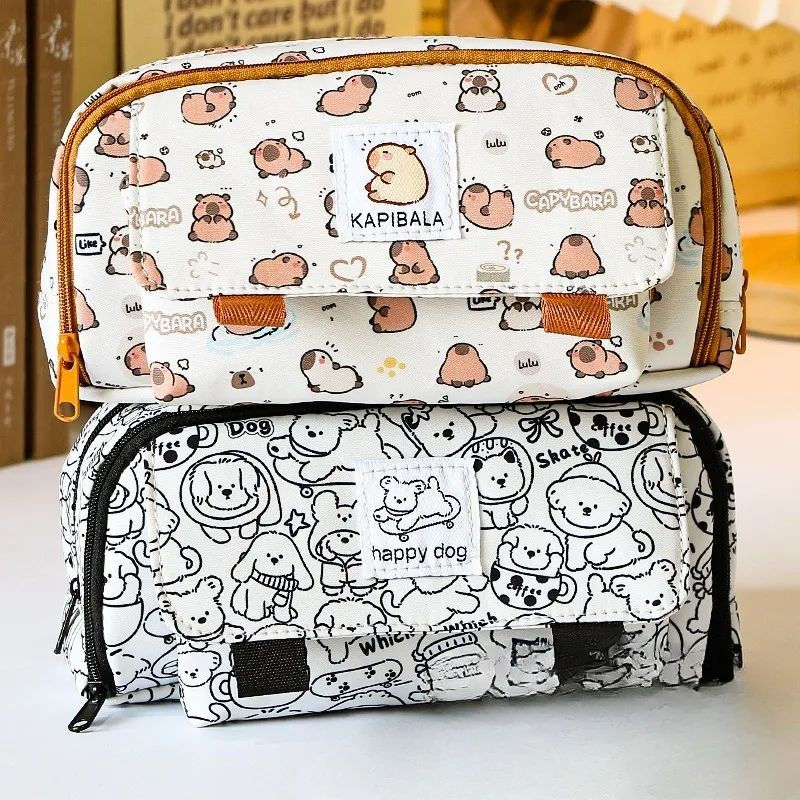 

Piglet Printing Pen Case with Large Capacity Organizer Storage Bag for Stationery Supplies Bag Organizer
