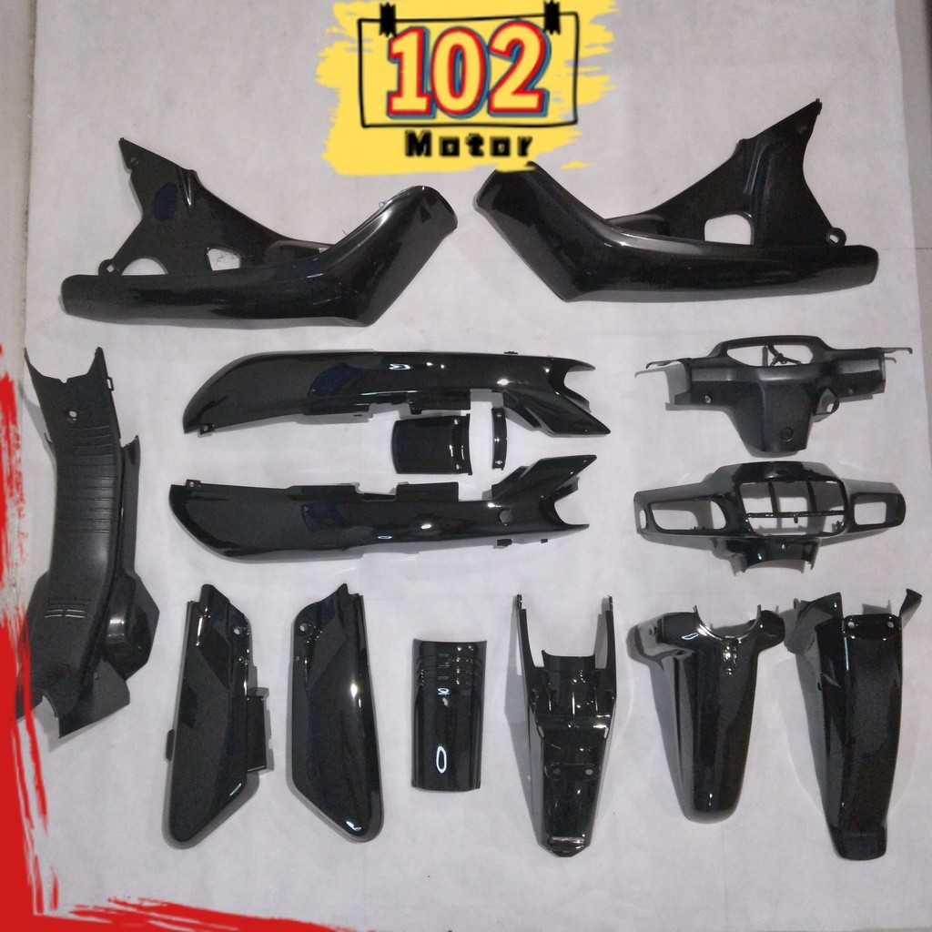 Full Body Astrea Grand Sabit Bulus Legenda Impressa Hitam WIN | complete set bodi kasar halus motor 