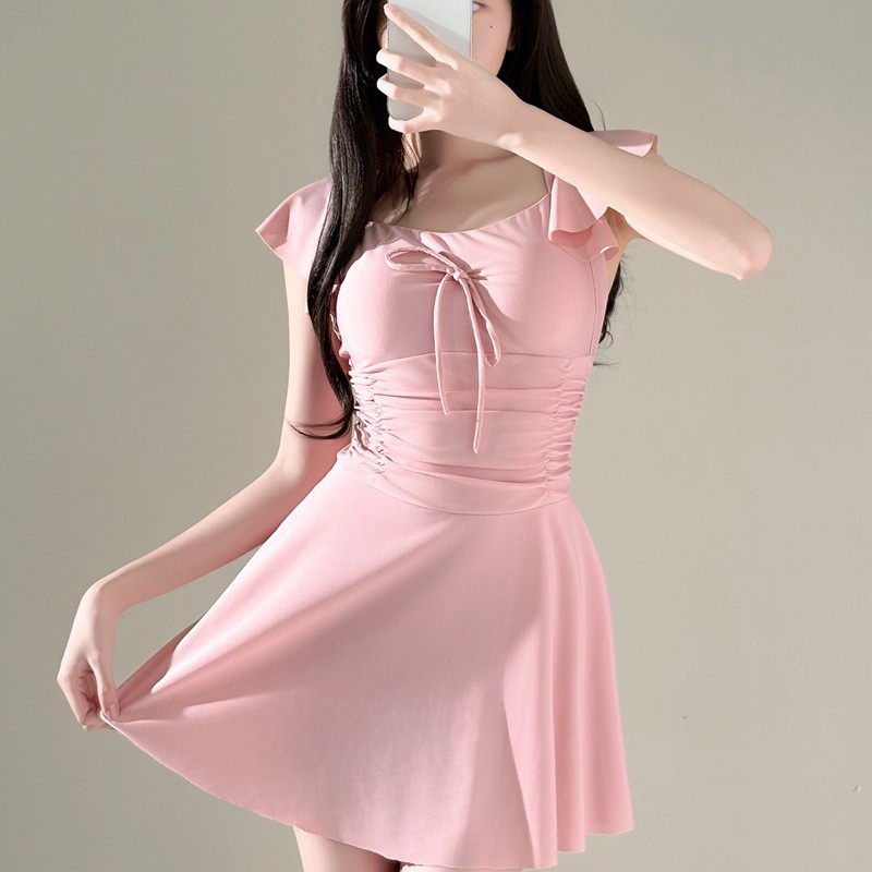 New One-piece Dress Swimsuit Women's Sports Conservative Slimming and Plump Swimsuit