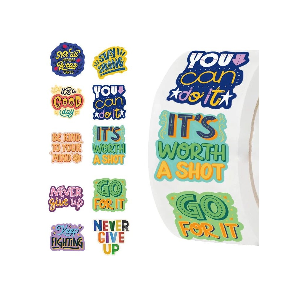 

500pcs Word Motivational Stickers Cute Reward Roll Stickers for School Teacher Kids Student Stationery Toys Kids