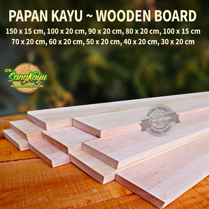

Kayu Papan kayu 50x20x1,5cm Wooden cutting board talenan kayu nampan - 30 x 20 cm, Dihaluskan