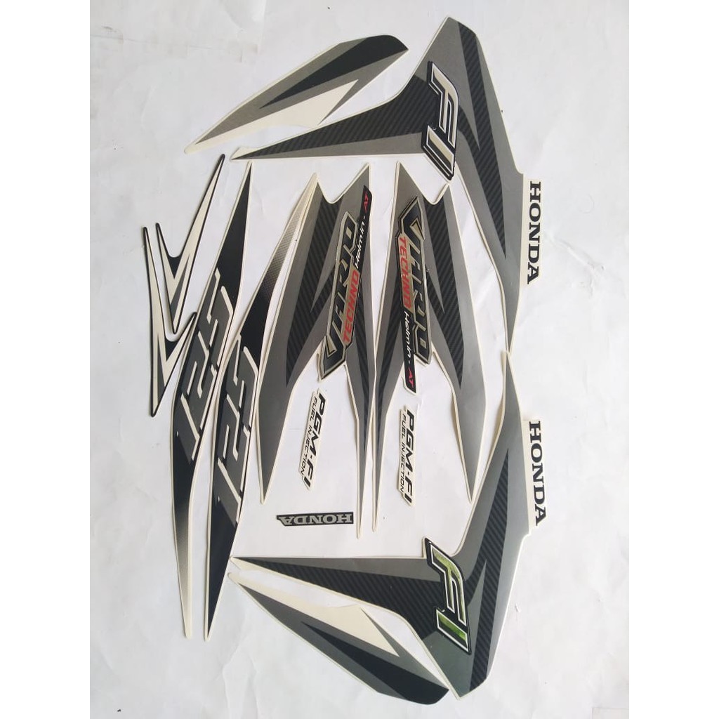 stiker striping honda vario techno 125 2013 putih