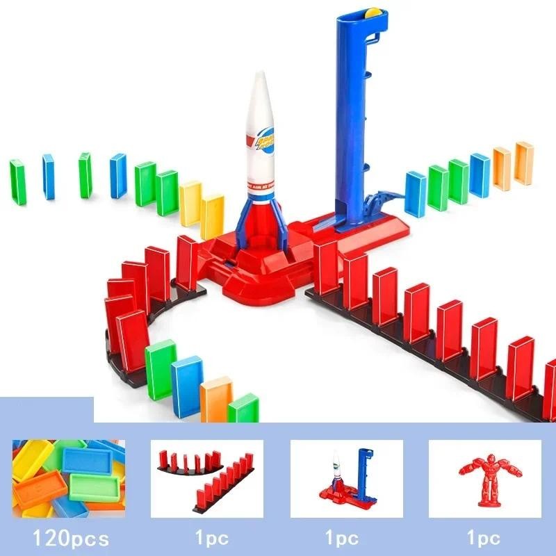 

120pcs Domino Blocks Board Game: Educational Plastic Model Building Toys for Children, Ideal Christmas Gift for Boys and Girls