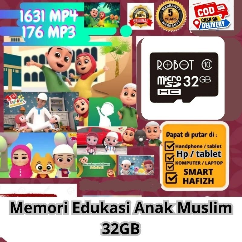 MEMORI FLASHDISK 32GB VIDEO EDUKASI ANAK MUSLIM TERLENGKAP DAN TERMURAH FLASHDISK 32GB