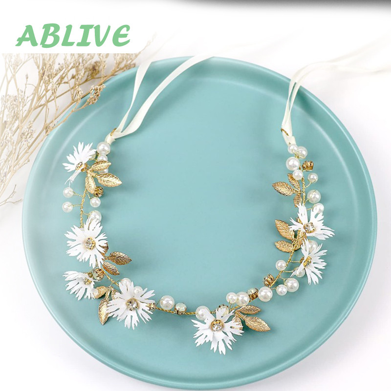 Bandana Bunga Mutiara Headpiece Mutiara Headpiece Hijab Bunga Headpiece Korea