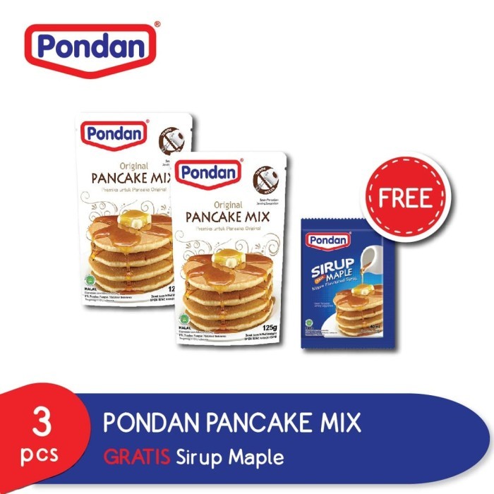 

Promo [Bahan Makanan] (GRATIS MAPLE) Pondan Pancake Mix Original 125g 2pcs