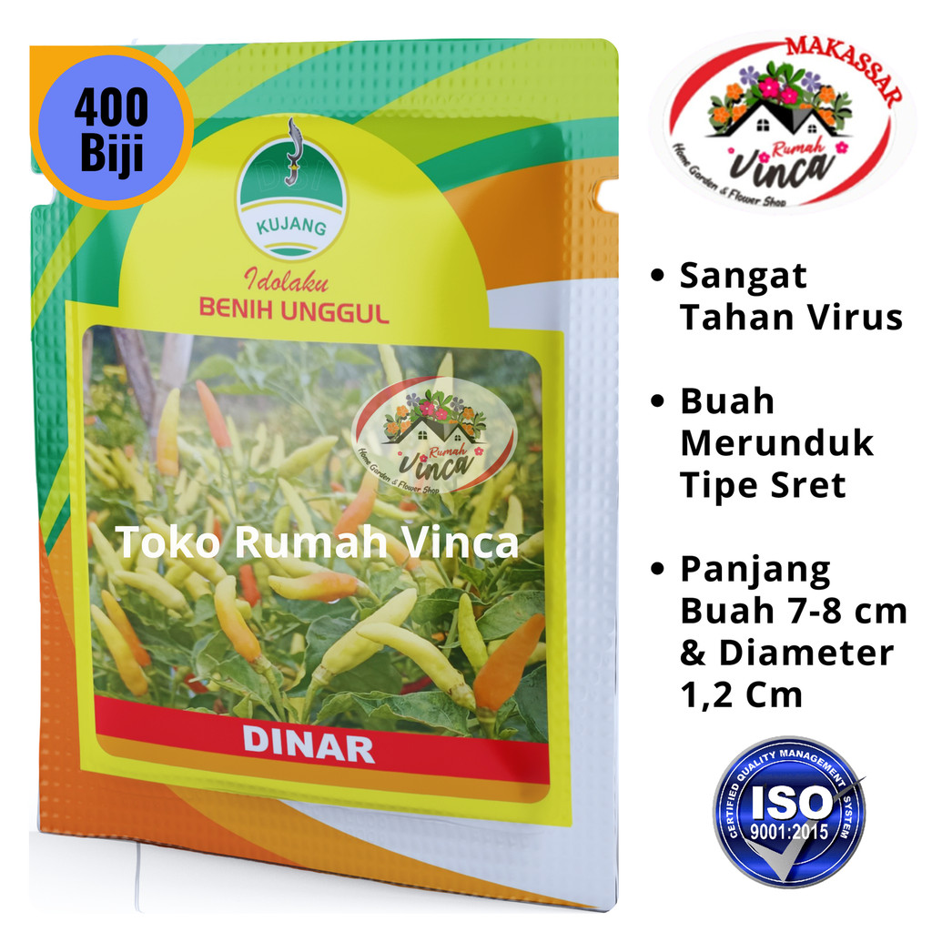 Benih Bibit Cabe Rawit Setan Tipe Lokal Tahan Virus Super Lebat DINAR 400 biji Cap Kujang
