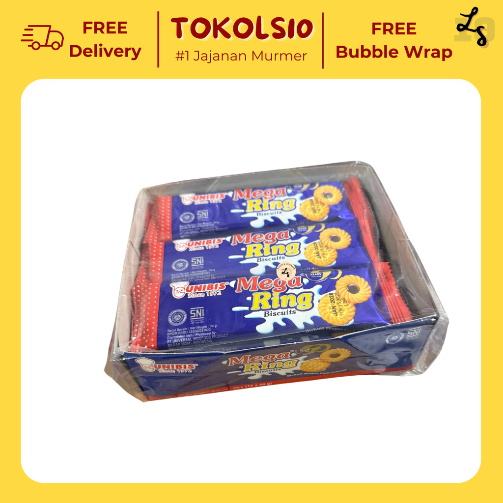 

Unibis Mega Ring Biscuit Lapis Cokelat 1 Pak isi 12 x 24 gr