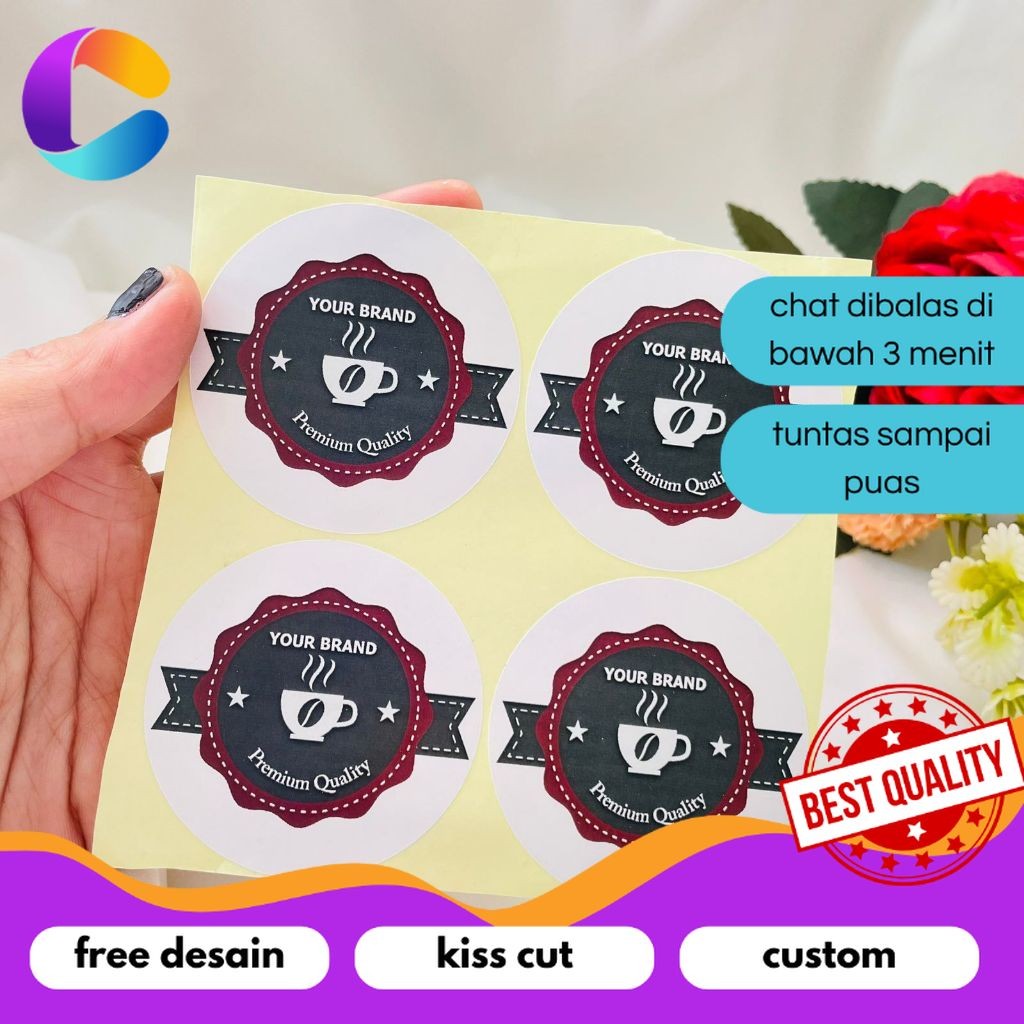 

Cetak INC 2-4 Cetak Sticker Label Minuman Murah Tema Kopi Stiker Kemasan Botol Cup Coffe Free Desain Coffee