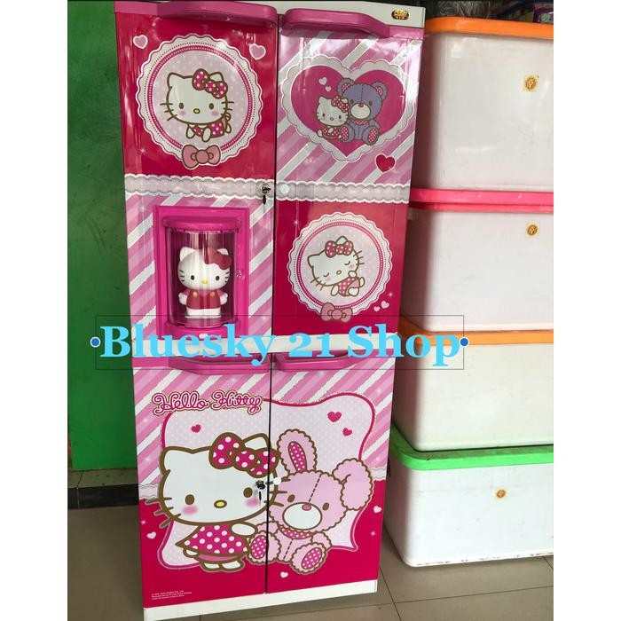 LEMARI PLASTIK ANAK / LEMARI HELLO KITTY / LEMARI MSC DOLL NAIBA 9284