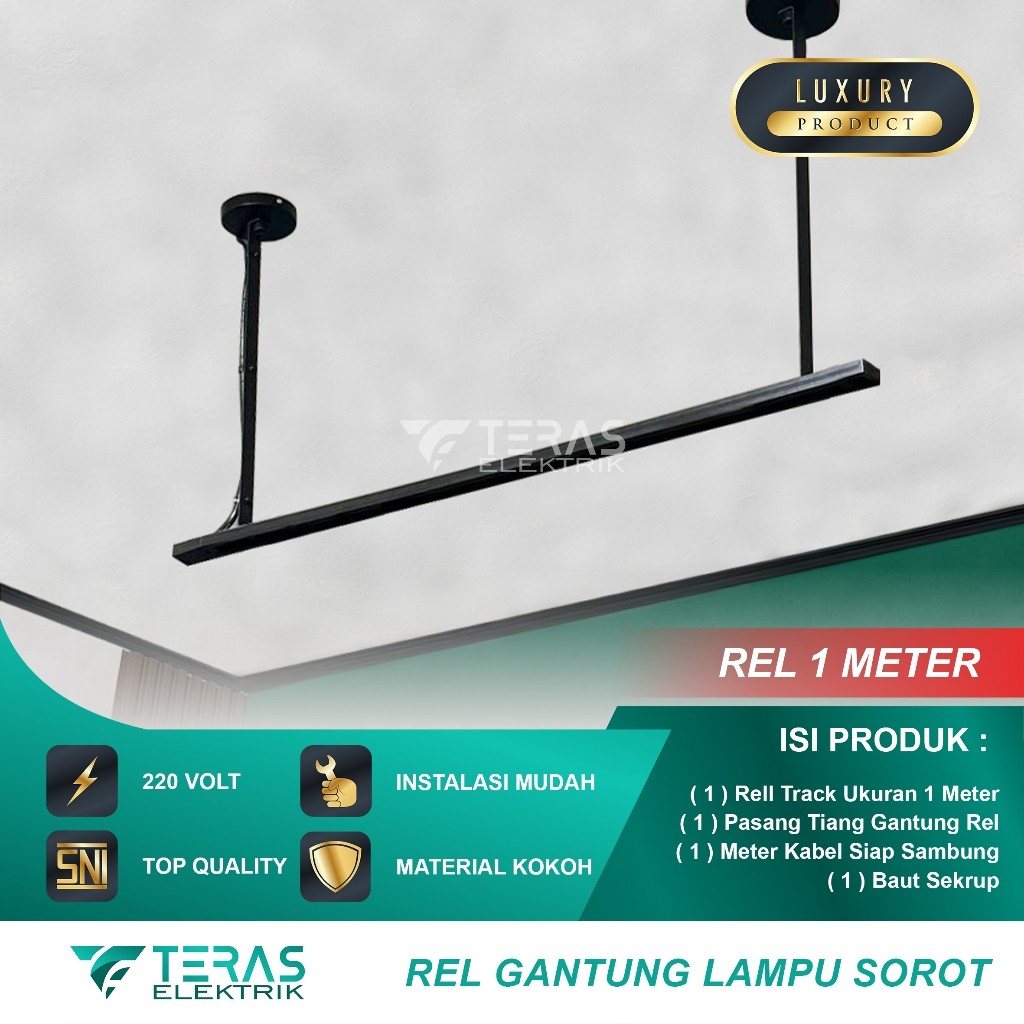 READYSTOK Rel gantung lampu sorot spotlight rail track khusus lampu sorot rel + tiang gantung