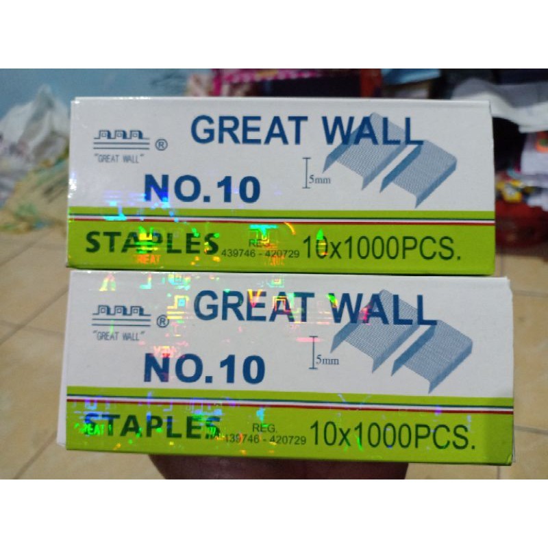 

(230gr) 1 pak isi staples great wall kecil isi 10 bungkus