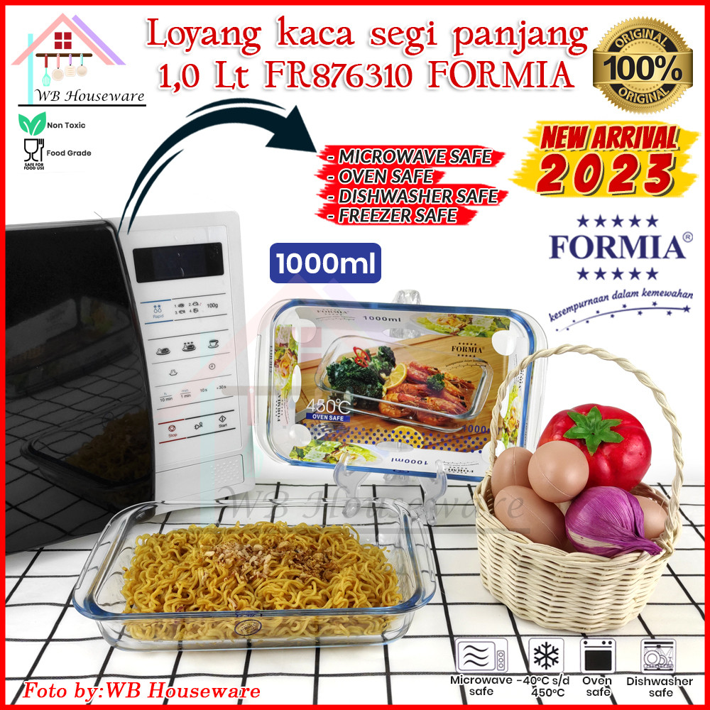 GANDISUARTINILARISSHOP loyang kaca prasmanan 1liter / wadah saji kaca tahan panas FORMIA