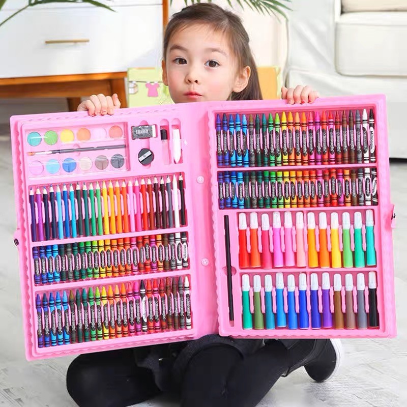 

BISA COD - Crayon Set Peralatan Gambar & Lukis Pensil Warna/ Art Set isi 150 pcs Kualitas Premium ye-13