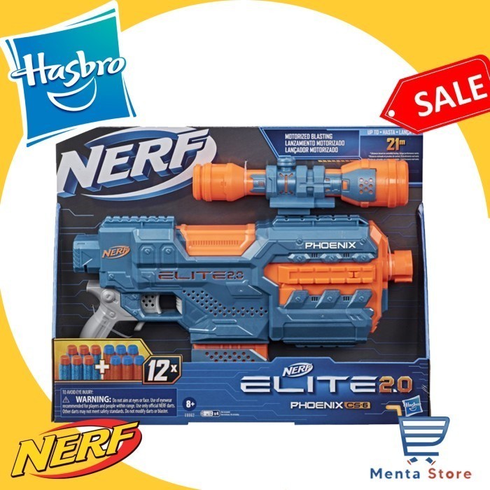 NERF Elite 2.0 Phoenix CS-6 Motorized Blaster Gun Auto New Hasbro Asli