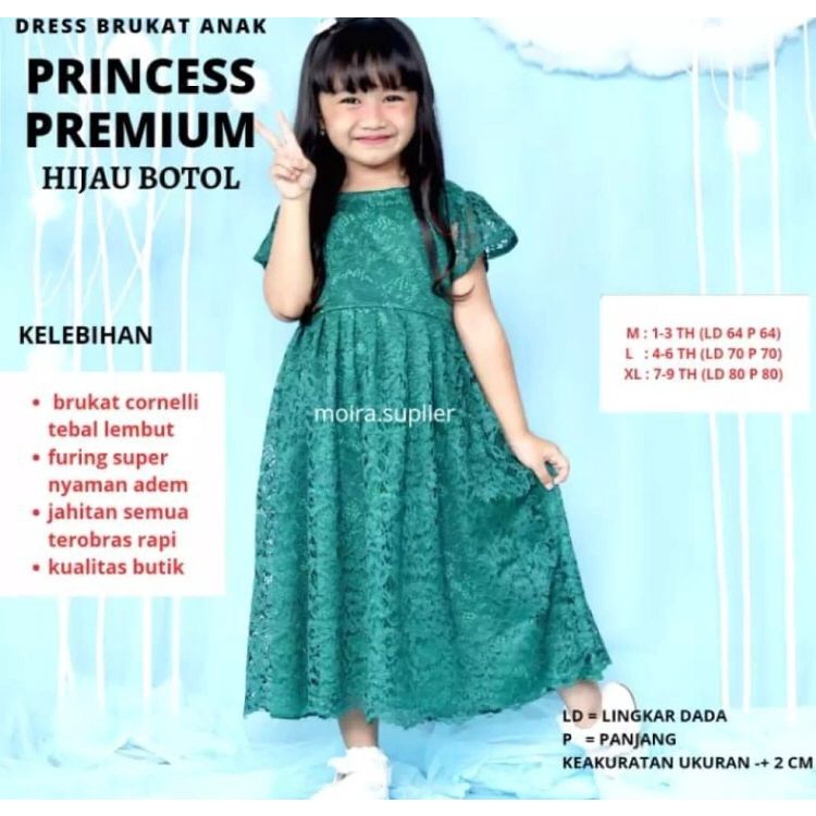 KEBAYA DRESS BRUKAT ANAK PRINCESS - Kebaya Anak Perempuan Modern - Kebaya Anak 2 Tahun - Kebaya Anak