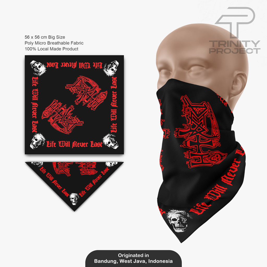 Death - Bandana /Paisley Masker Scarf /Band Death Metal /Bandana Slayer Unisex /Skena Aksesoris Outf